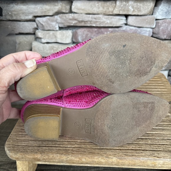 Link  Kids Pink Rhinestone Pull On Boots Size 3 - Picture 10 of 12